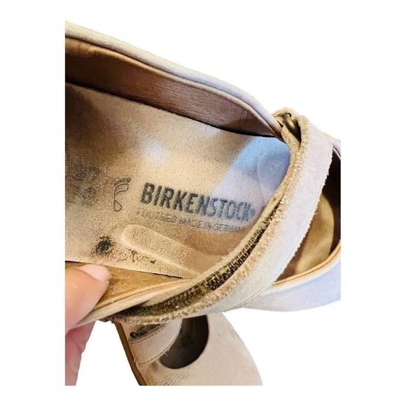 Birkenstock Lora Taupe Nubuck Mary Jane Shoe size 37 narrow preowned Germany - Picture 4 of 12